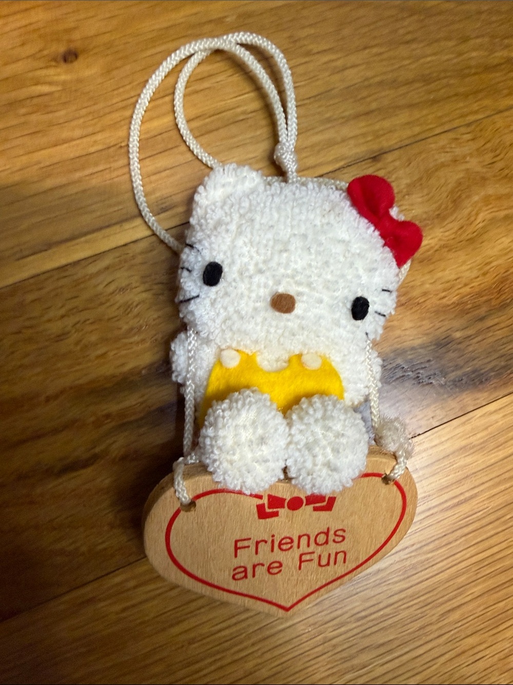 Vintage 1970s Hello Kitty Sanrio Plush Ornament Friends Are Fun Tag Japan RARE